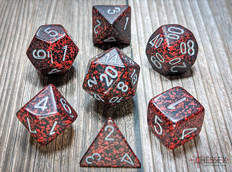 Chessex - Speckled Polyhedral 7 Dice Set - Silver Volcano