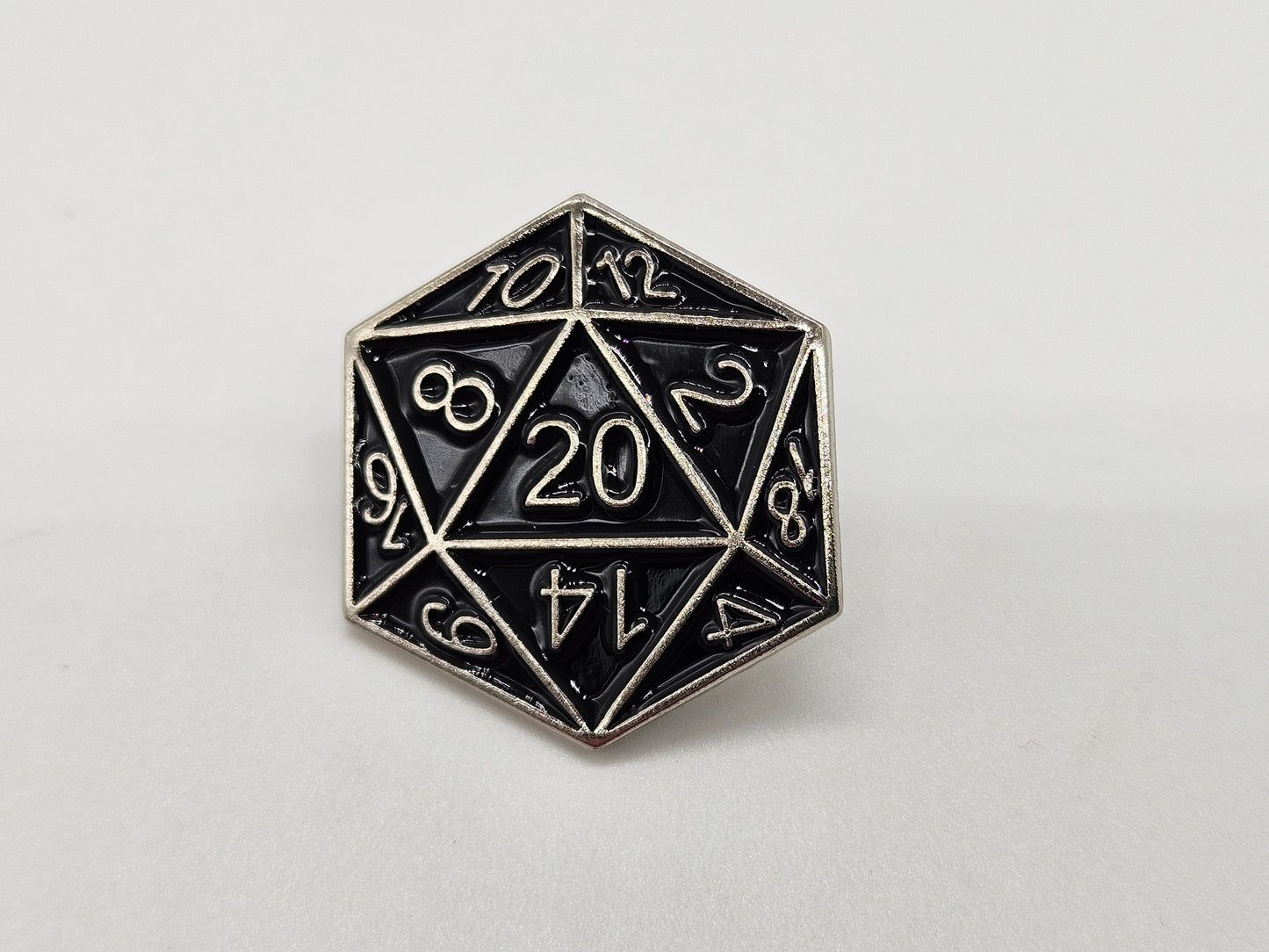 D20 Black- Pin Badge