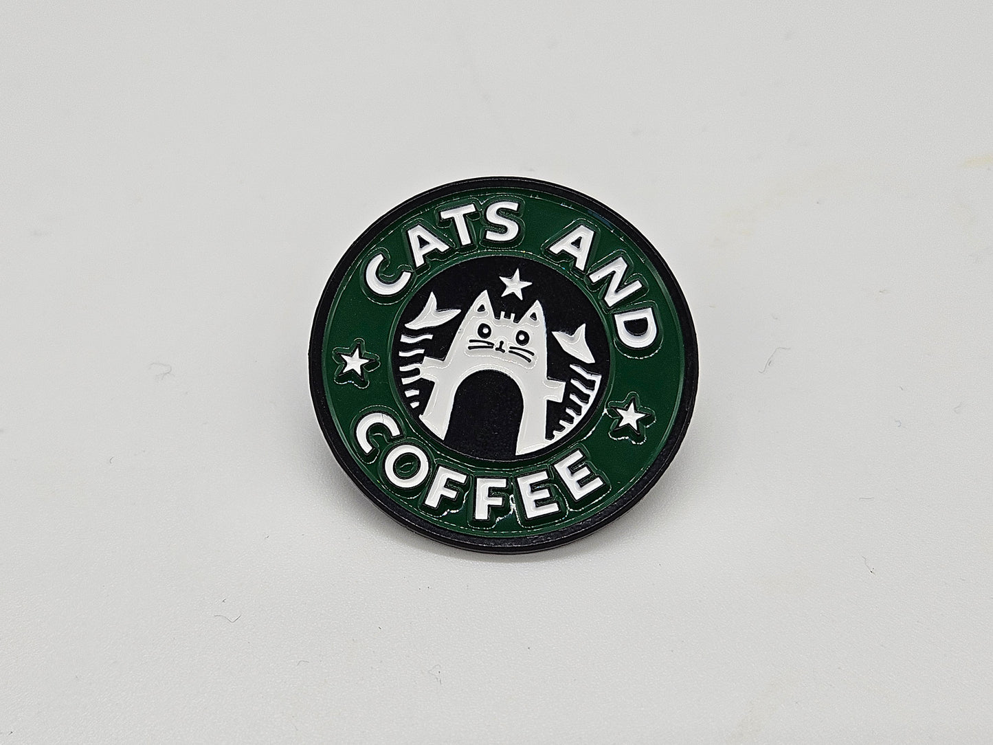 Cats and Coffee- Pin Badge
