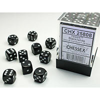 Chessex - Opaque 12mm D6 Dice Block - Black w/White