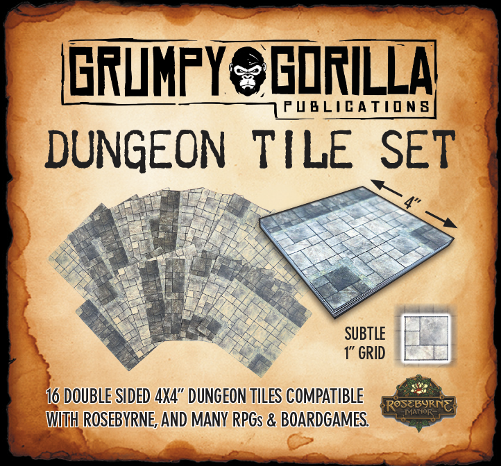 Dungeon Tile Set 1 - Double Sided 4x4 Tiles
