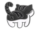 Cat Bum: Grey and White Badge