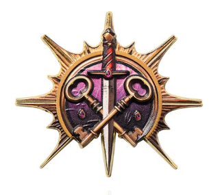 D&D - Cross Key Dagger Pin Badge
