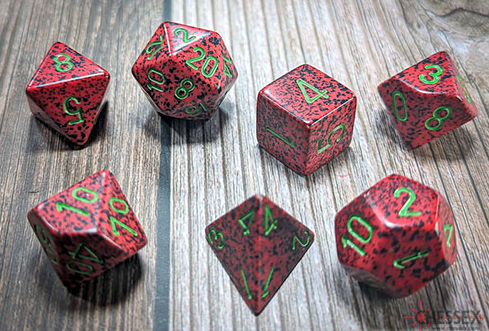 Chessex - Polyhedral 7 Dice Set - Strawberry