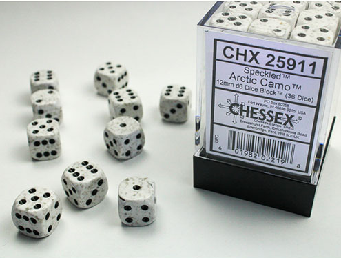 Speckled 12mm D6 Dice Block - Arctic Camo