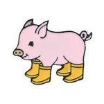 Pig in Boots: Yellow Boots Badge