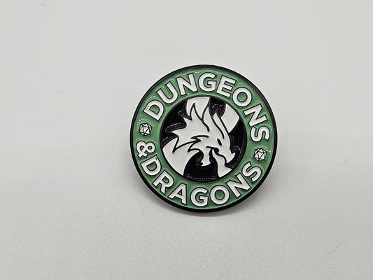 D&D White Dragon Head- Pin Badge