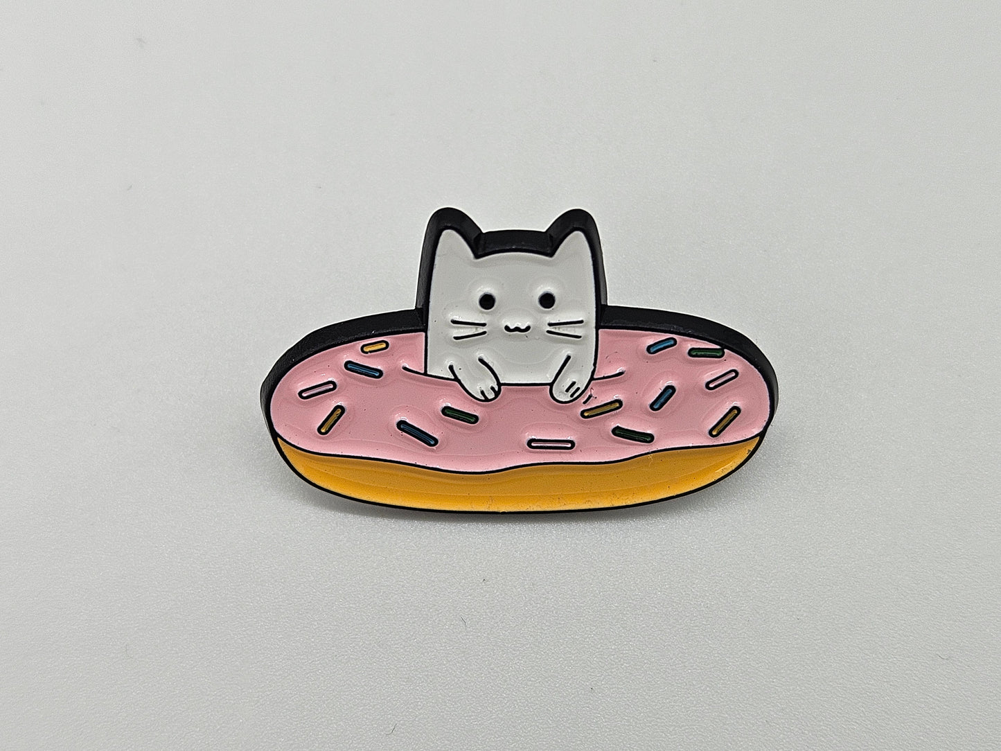Cat Pink Doughnut - Pin Badge