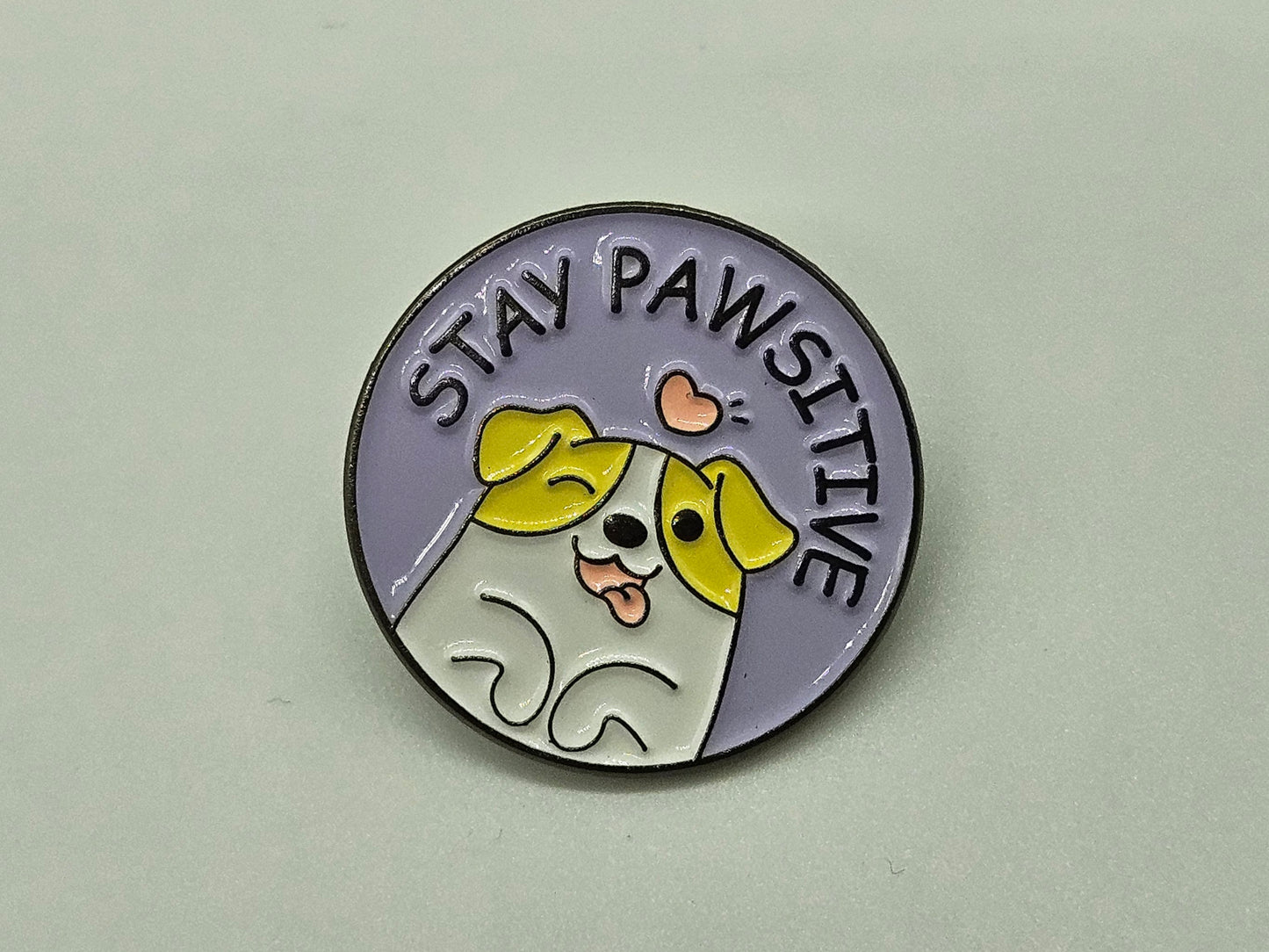 Stay Pawsitive (Dog) - Pin Badge