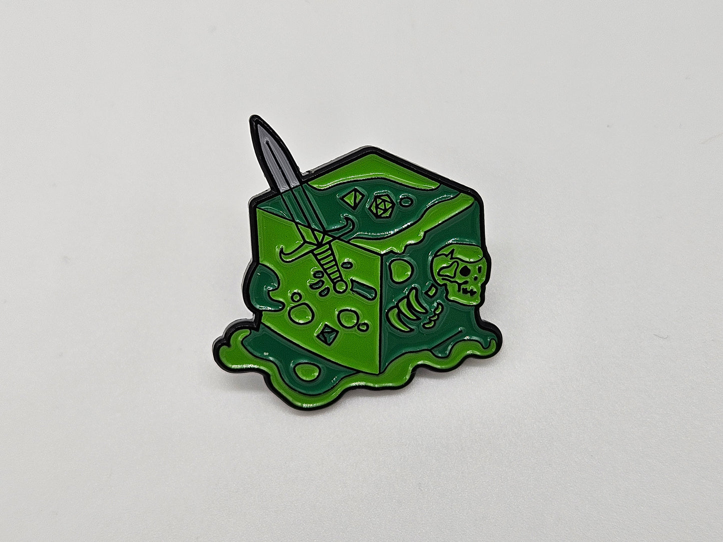 D&D Gelatinous Cube- Pin Badge