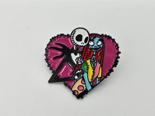 Jack & Sally Heart- Pin Badge
