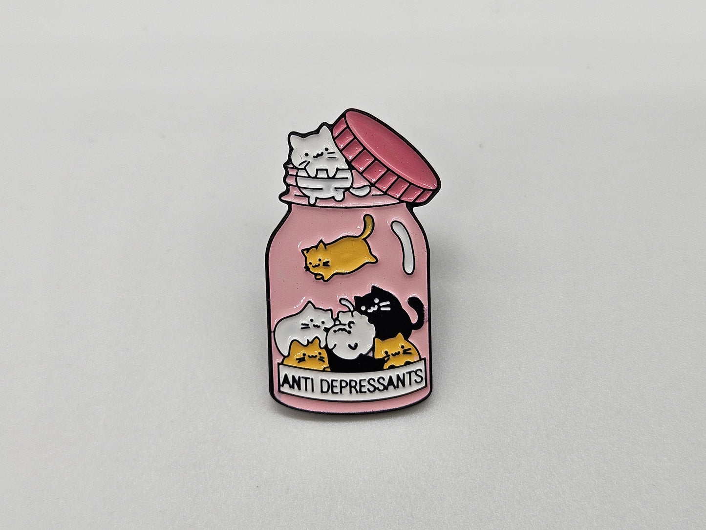 Anti Depressants Cat Jar - Pin Badge