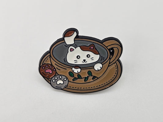 Cat in a Cup- Pin Badge