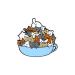Cat Pile in a Cup Badge