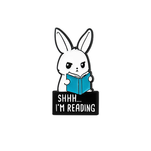 Shh I'm Reading Rabbit Badge