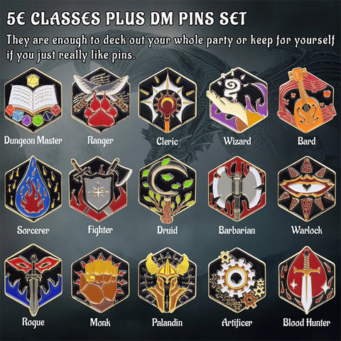 D&D Class Pin Badge